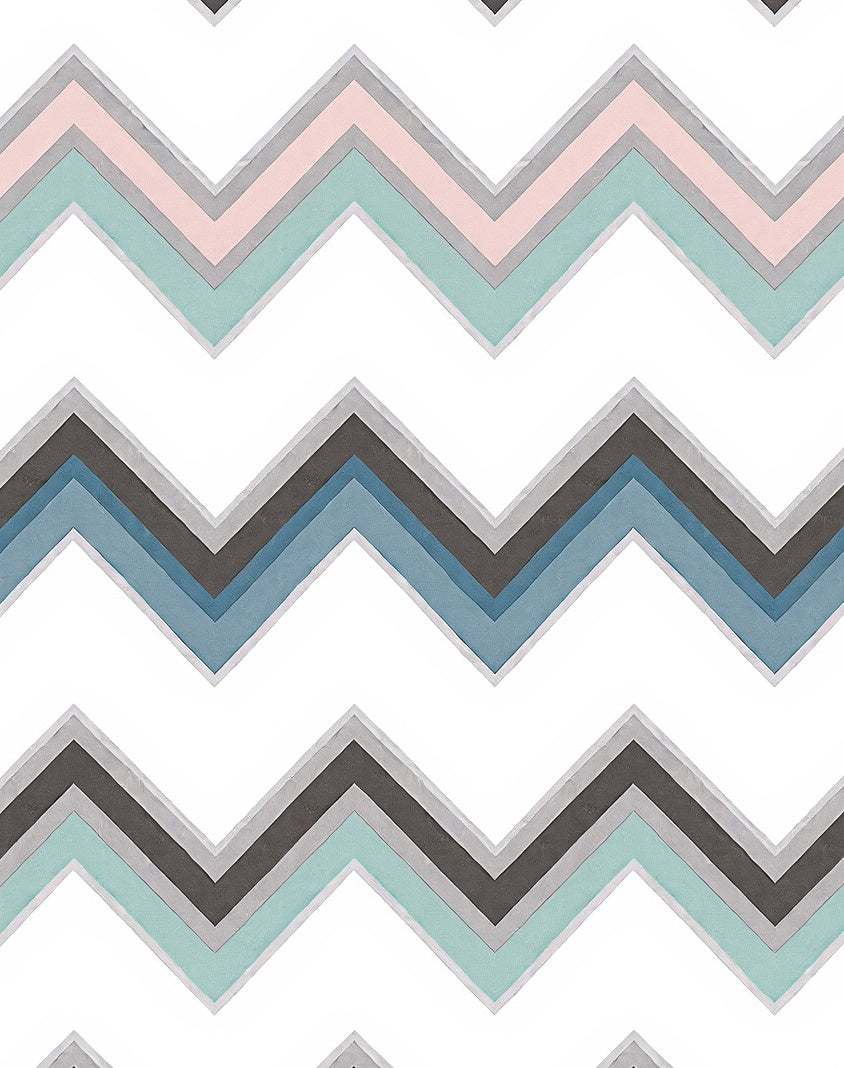 Pastel Chevron Zigzag Pattern Design Rug