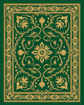 Green Gold Royal Floral Scrollwork Rug