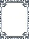 Elegant Floral Scroll Border Design Rug