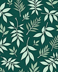 Greenery Leaf Patterned Textile Design Rug