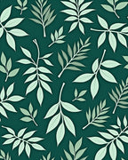 Greenery Leaf Patterned Textile Design Rug