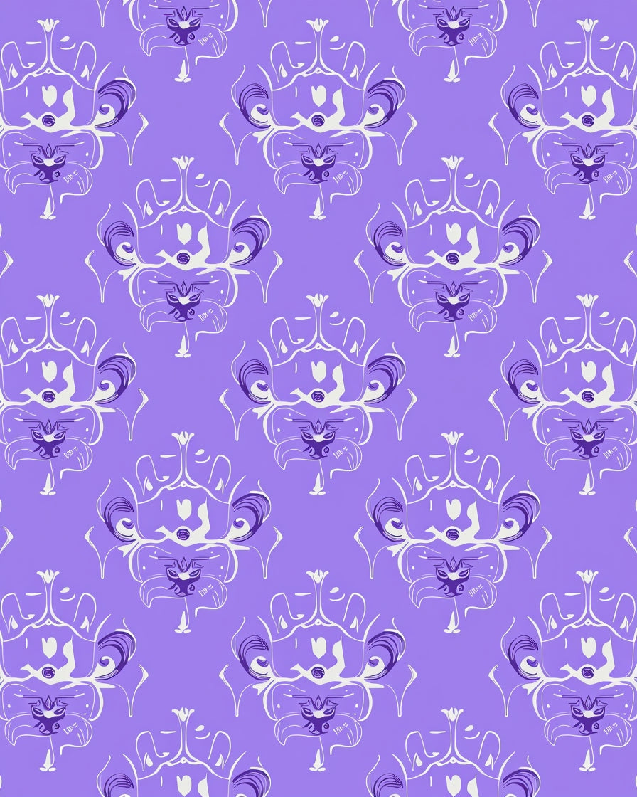 Ornate Lavender Pattern With Floral Motifs Rug