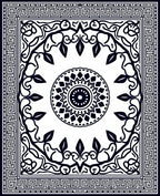 Black White Intricate Mandala Pattern Rug