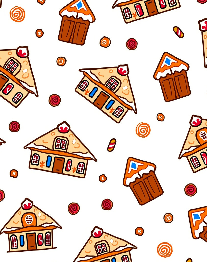 Gingerbread Houses Caramel Swirl Candies Rug