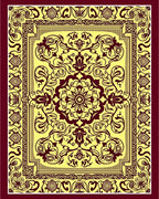 Vintage Floral Scrollwork Pattern Rug