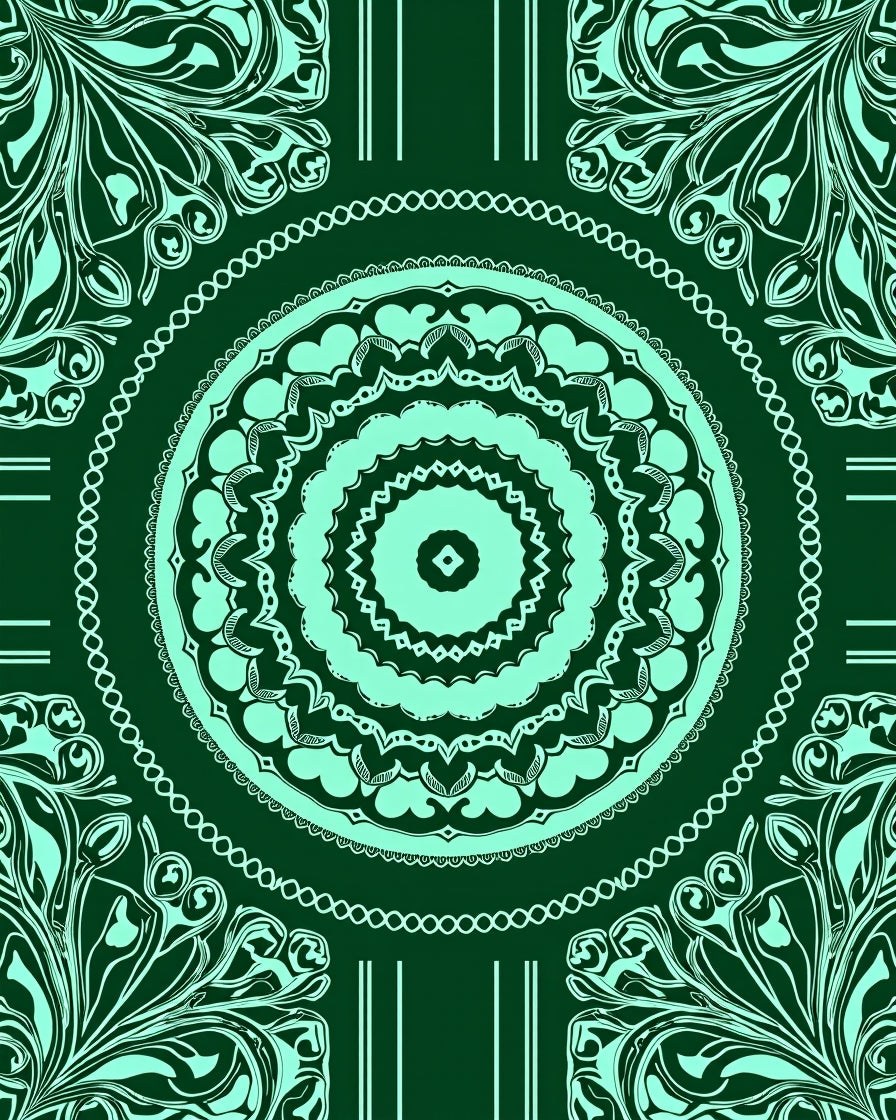 Ornate Mandala Floral Pattern Design Rug