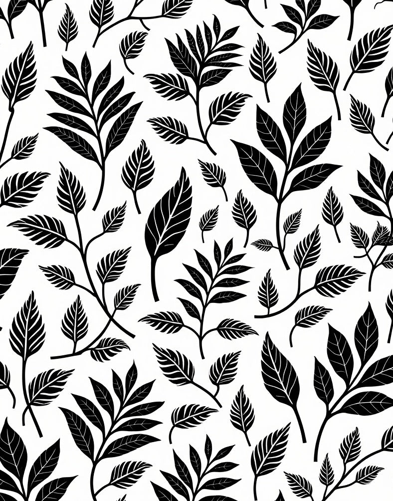 Botanical Branch Leaf Pattern Design Rug