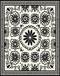 Black White Floral Patterned Rug