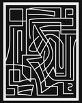 Modern Abstract Black White Graphic Rug
