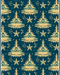 Gold Pine Trees Starry Night Abstraction Rug
