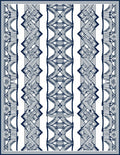 Dark Blue White Vertical Geometric Pattern Rug