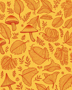 Autumn Leaves And Mushroom Pattern Rug