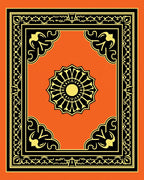 Ornate Floral Border Centerpiece Rug