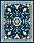 Classic Floral Swirl Border Design Rug