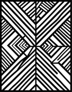 Bold Black White Geometric Lines Rug