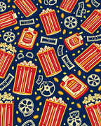 Retro Cinema Popcorn Pattern Rug