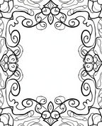 Ornate Scrollwork Floral Frame Design Rug
