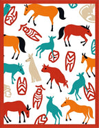 Tribal Horse Symbol Pattern Rug