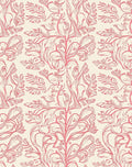 Ornate Pink Floral Vine Pattern Rug