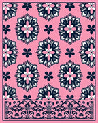 Pink Floral Mandala Pattern Rug