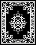 Classic White Scrollwork Floral Pattern Rug