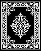 Classic White Scrollwork Floral Pattern Rug