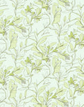 Light Green Botanical Floral Sketch Rug