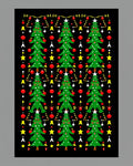 Festive Green Christmas Tree Garland Rug