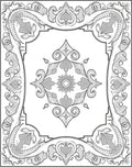 Art Nouveau Floral Scrollwork Pattern Rug