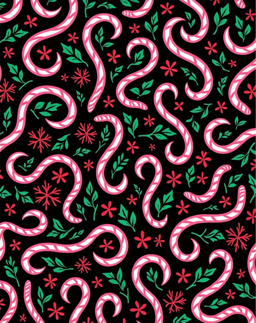 Candy Cane Swirl Red Green Black Rug