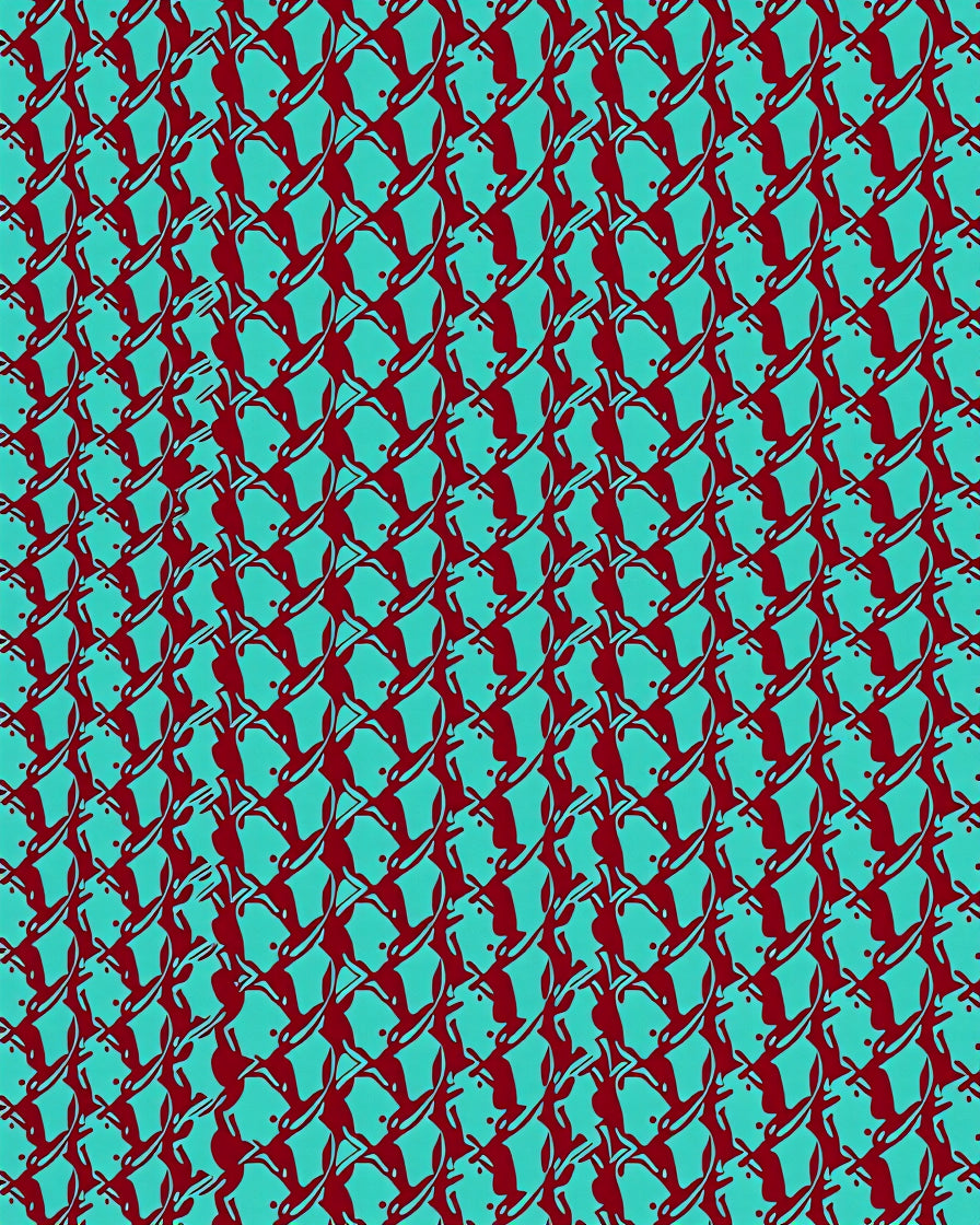 Abstract Chainmail Geometric Pattern Rug