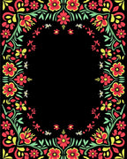 Vibrant Floral Border Design Rug