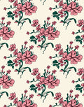 Whimsical Pink Floral Pattern Rug