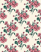 Whimsical Pink Floral Pattern Rug