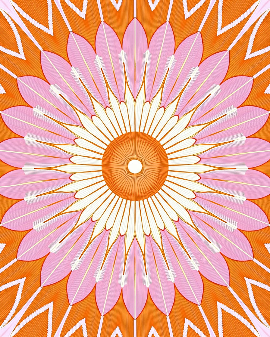 Vibrant Floral Mandala Pattern Rug