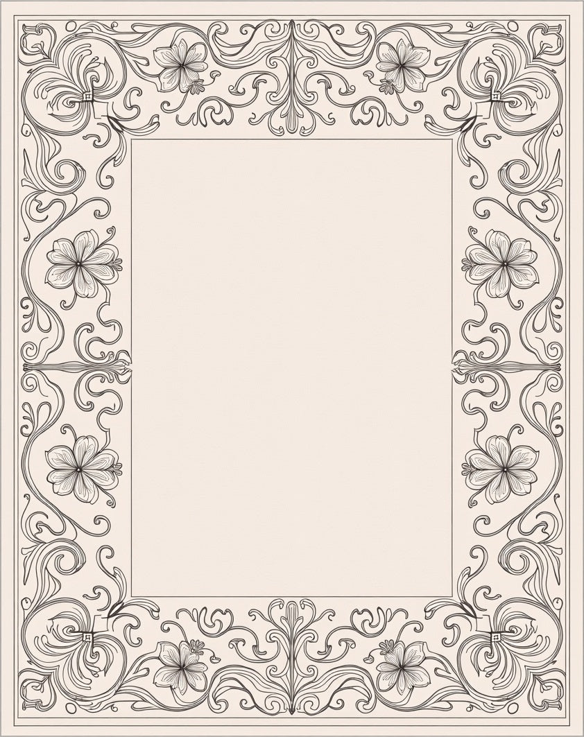 Elegant Floral Swirl Ornament Rug