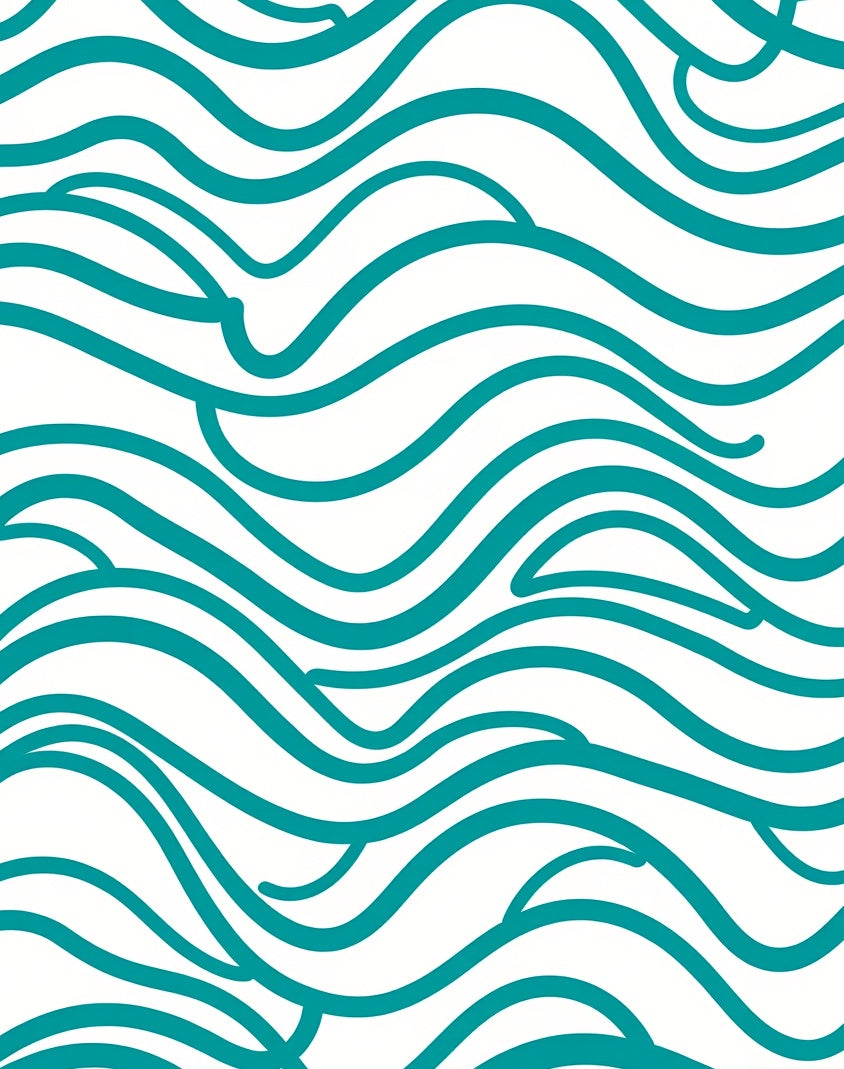 Teal Abstract Swirl Pattern Rug