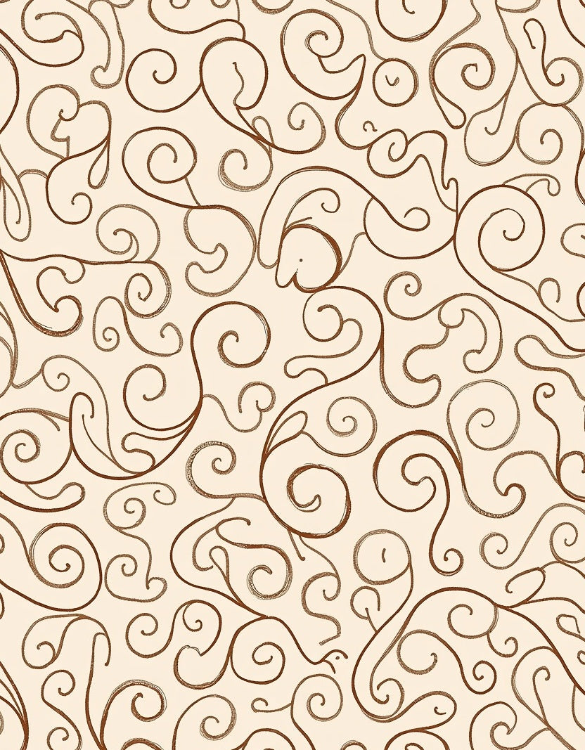 Brown Swirl Elegant Pattern Design Rug