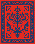 Vibrant Floral Scrollwork Carpet Design Rug