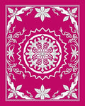 Fuchsia Floral Medallion Border Rug
