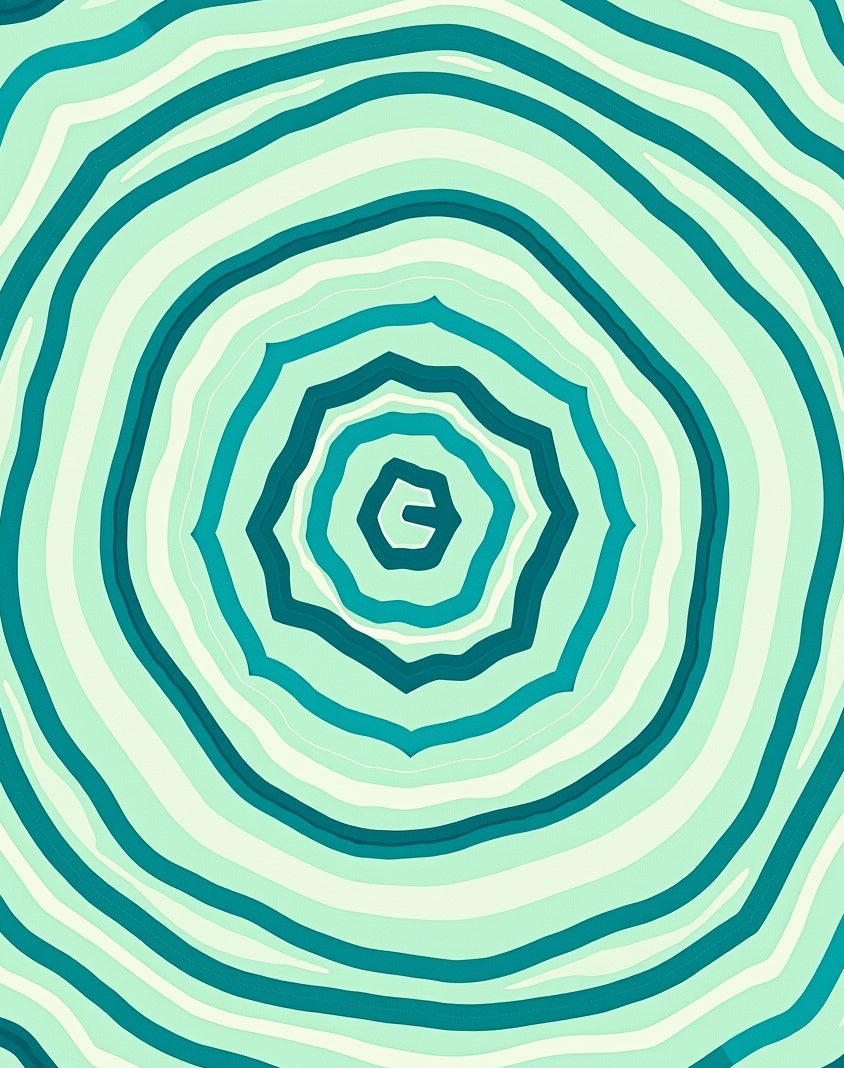 Abstract Teal Swirl Pattern Rug