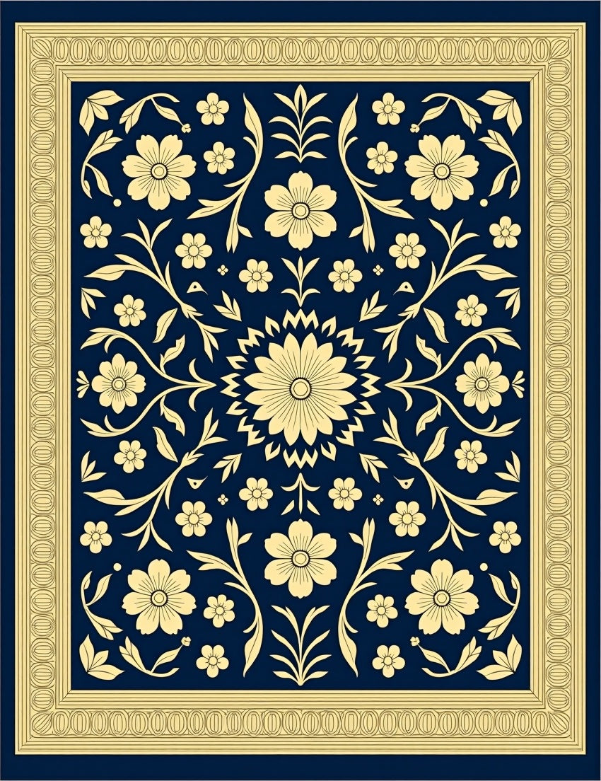 Classic Floral Vine Arabesque Rug