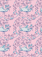 Whimsical Pink Floral Animal Garden Rug