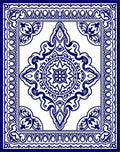 Classic Blue White Intricate Floral Design Rug