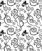 Whimsical Floral Vine Abstract Design Rug