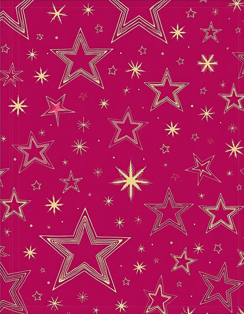 Gold Stars Scattered Pattern Rug