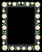 Daisies and Leaves Border Design Rug