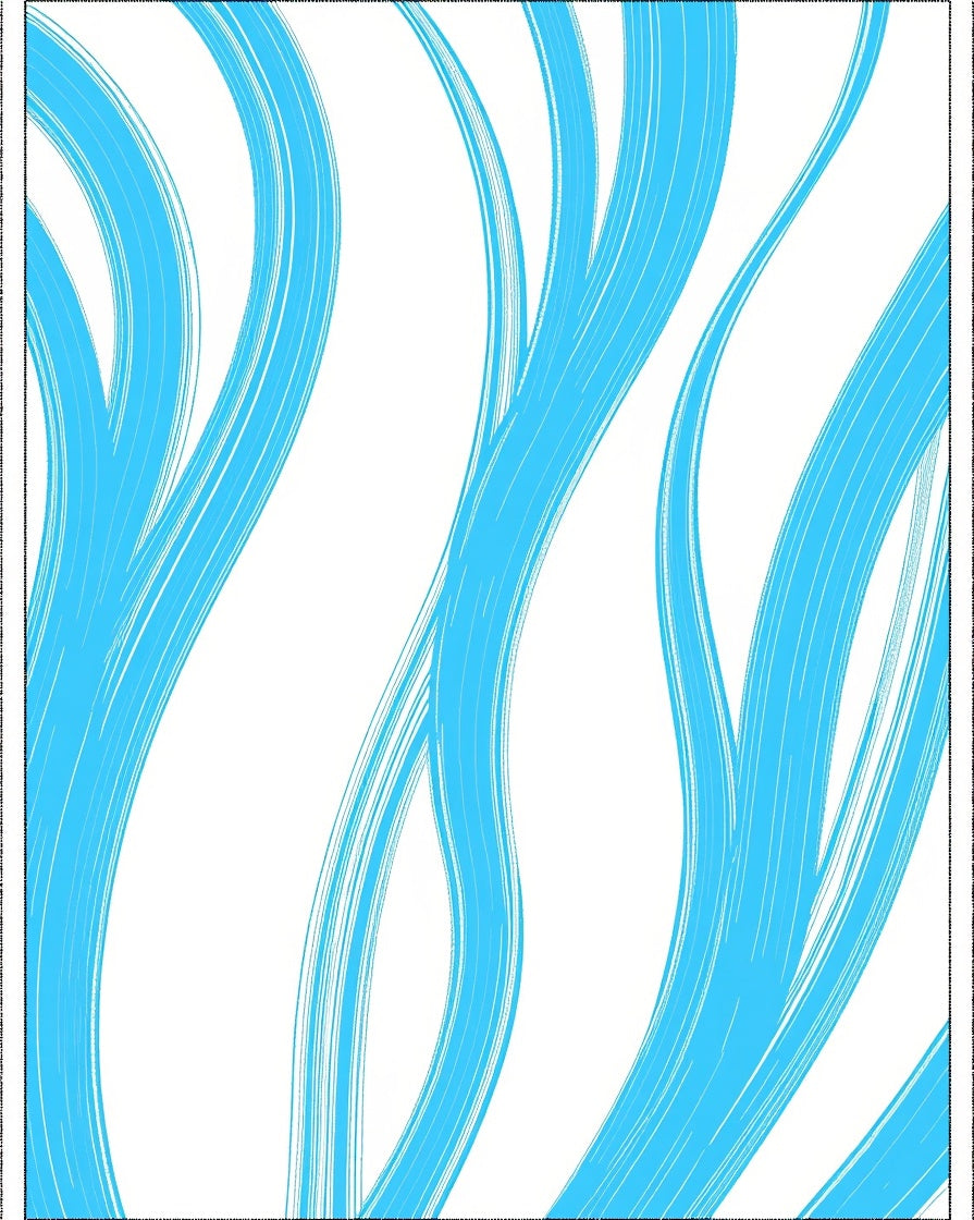 Flowing Sky Blue Brushstroke Pattern Rug