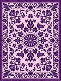 Ornate Violet Pink Floral Design Rug