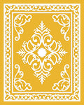 Ornate Damask Scrollwork Geometric Rug